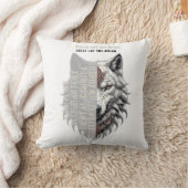 トレーダーの寿命 | フロントホワイトウルフ | バックブラックウルフ クッション (ブランケット)