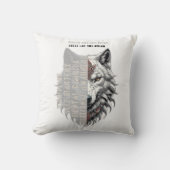 トレーダーの寿命 | フロントホワイトウルフ | バックブラックウルフ クッション (正面)