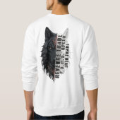 トレーダーの寿命 | フロントホワイトウルフ | バックブラックウルフ スウェットシャツ (裏面)