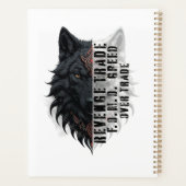 トレーダーの寿命 | フロントホワイトウルフ | バックブラックウルフ プランナー手帳 (裏面)