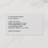 トレーダーグラフグリーンブラックお洒落モダンプロフェッショナル 名刺 (裏面)