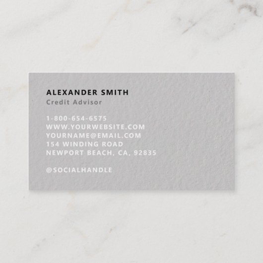 トレーダーディーラフェイクエンボスモノグラムプロフェッショナル 名刺 (裏面)