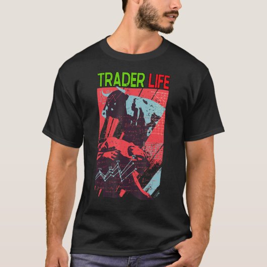 トレーダーライフ暗号株取引が強気の弱気1 Tシャツ (正面)