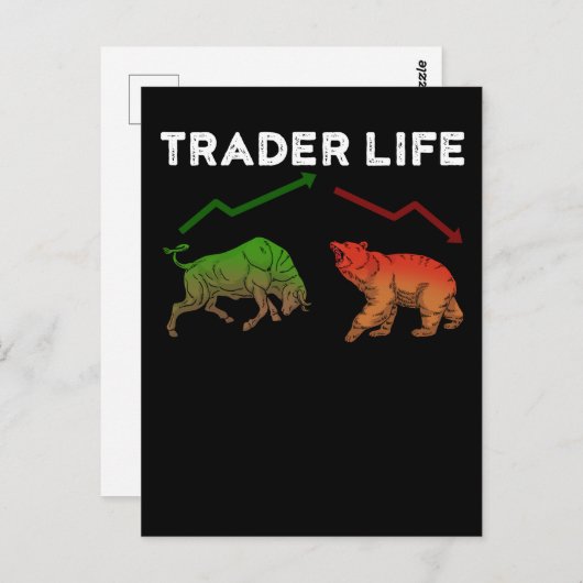 トレーダー在庫ギフト日取引ギフト市場予測 ポストカード (正面/裏面)