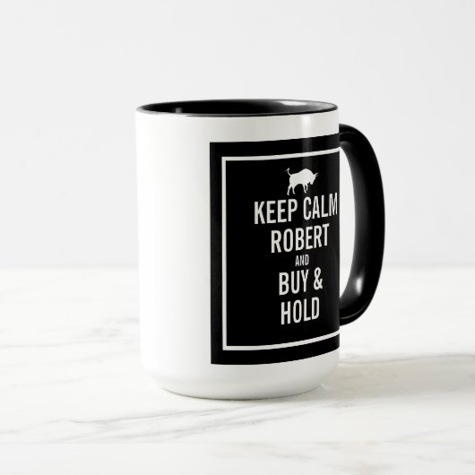 トレーダー引用文白黒名コーヒーマグ マグカップ (正面右)