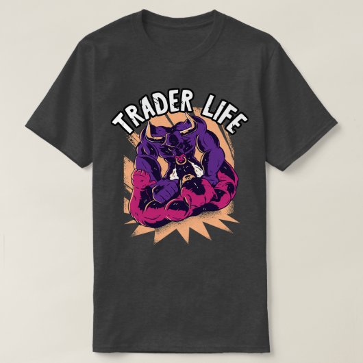 トレーダー生株市場トレーダー日取引日Tr Tシャツ (デザイン正面)
