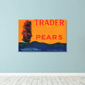 トレーダーPear Crate LabelMedford、または キャンバスプリント (インサイチュ (ウッドフロア))