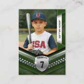 トレーディングカスタムカード、グリーンシルバースポーツテンプレート コーリングカード (正面)