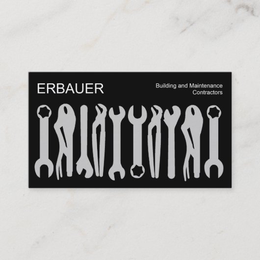 トレードのツール – グレー・オン・ブラック 名刺 (正面)