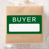 トレードショークライアントグリーンのバイヤー名タグステッカー ラベル (インサイチュ)