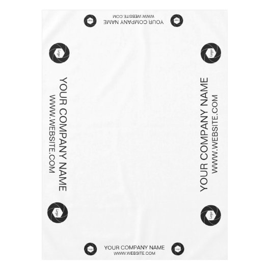 トレードショーテーブルクロスカスタムロゴピーチ テーブルクロス (正面)