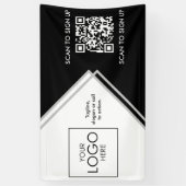 トレードショーディスプレイ看板広告QRコードロゴのアップロード 横断幕 (縦)