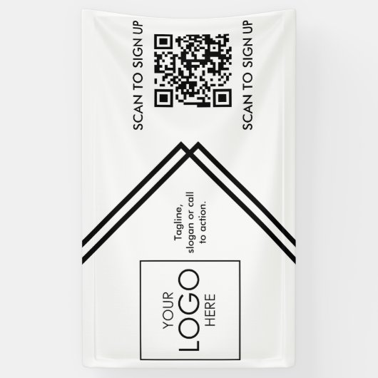 トレードショーディスプレイ看板広告QRコードロゴのアップロード 横断幕 (縦)