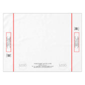 トレードショーホワイトレッド52 x 70 QRコード テーブルクロス (正面(横))