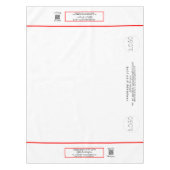 トレードショーホワイトレッド52 x 70 QRコード テーブルクロス (正面)