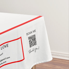 トレードショーホワイトレッド52 x 70 QRコード テーブルクロス