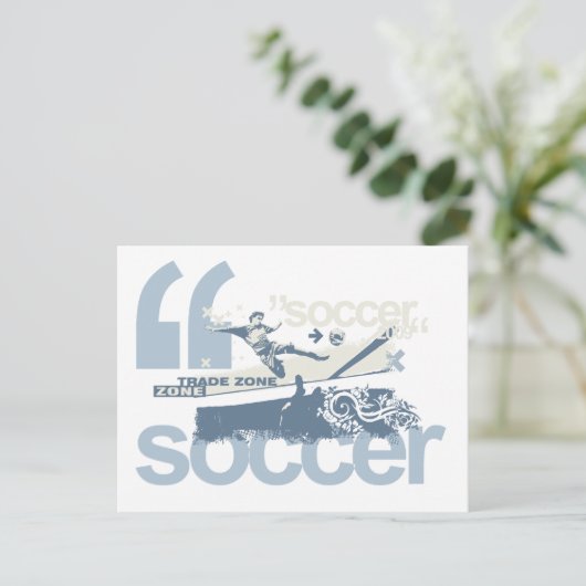 トレードゾーンのサッカーTシャツと贈り物 ポストカード (スタンド正面)