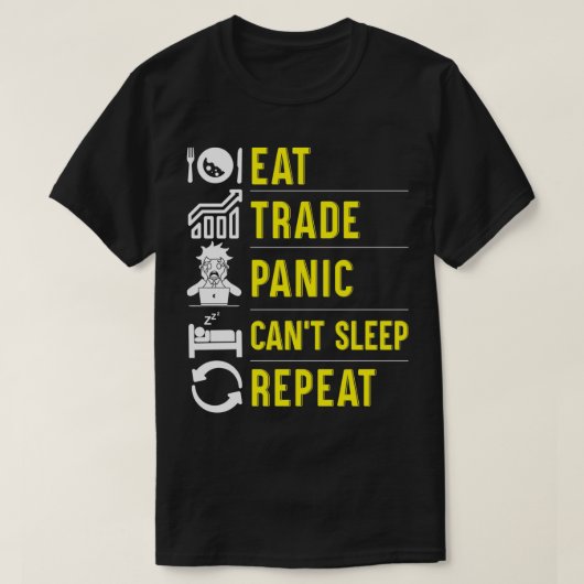 トレードパニ食べックCanx27tスリープRepeat Forex Trading Tシャツ (デザイン正面)