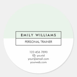 トレーナモダンークリーンレイアウトパステルグリーンプロモーション ラウンドシール