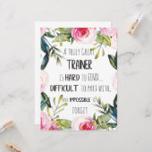 トレーナーの感謝引用文ありがとう カード (正面/裏面インサイチュ)