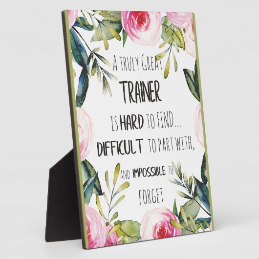 トレーナーの感謝引用文ありがとう フォトプラーク (側面)