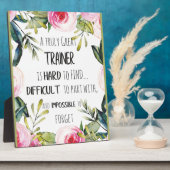 トレーナーの感謝引用文ありがとう フォトプラーク (側面)