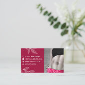 トレーナーフォト&モノグラムモダンレッドバイオレット事業 名刺 (スタンド正面)