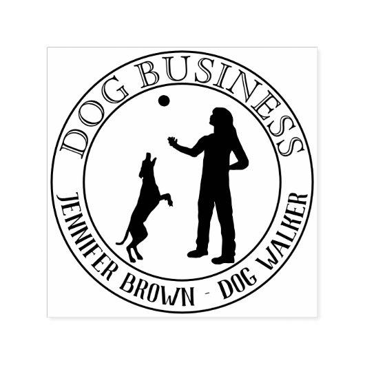 トレーナー ウォーカー 犬と遊ぶ セルフインキングスタンプ (デザイン)