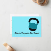 トレーナー ケトルベル ランドスケープ 3.5x5 インチ ありがとう ノートカード (正面/裏面インサイチュ)