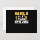 トレーニングおもしろいガールジムアスリートガールズジャストワンワン ポストカード (正面/裏面)