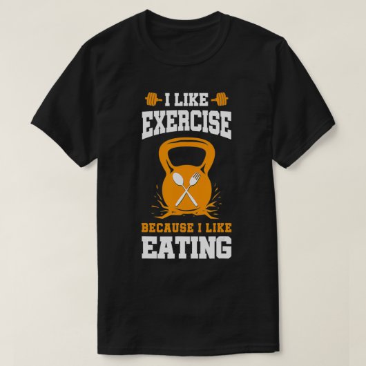 トレーニングおもしろいジムEaが大好きなので運動が好き Tシャツ (デザイン正面)