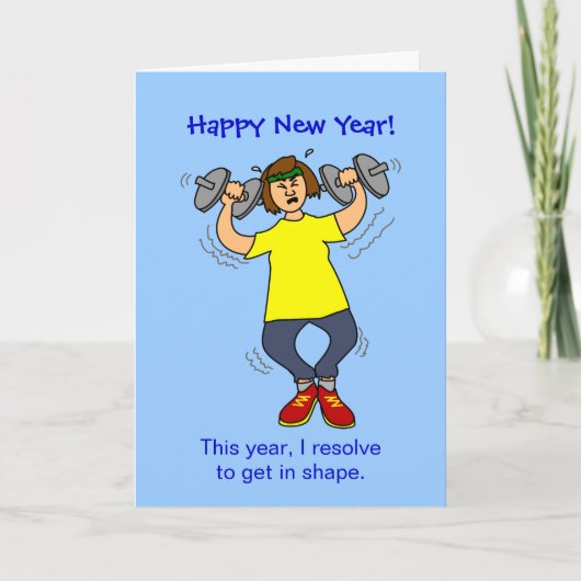 トレーニングおもしろい解決漫画新年賀状 シーズンカード (正面)