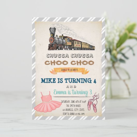 トレーニングとトゥトゥトゥの共同誕生日の招待 招待状 (スタンド正面)