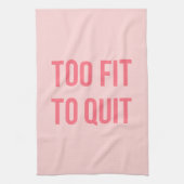 トレーニングのやる気を起こさせるな引用文の余りに合われたショッキングピンク キッチンタオル (縦)