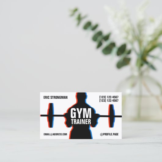 トレーニングのシルエットの体育館のスタイル 名刺 (スタンド正面)