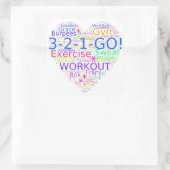 トレーニングのハート- Crossfitインスパイアフィットネスのステッカー スクエアシール (バッグ)