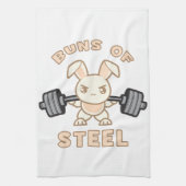トレーニングのバニーの漫画-鋼鉄のパン-おもしろいな体育館 キッチンタオル (縦)