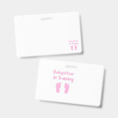 トレーニングのベビーシッター バッジ (表裏)