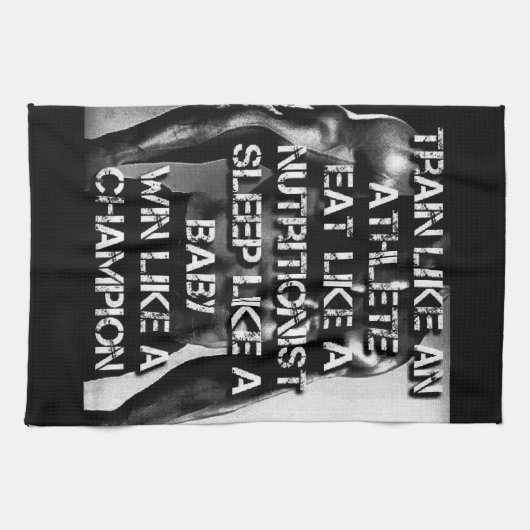 トレーニングのモチベーション – アスリートのようにトレーニング キッチンタオル (横)