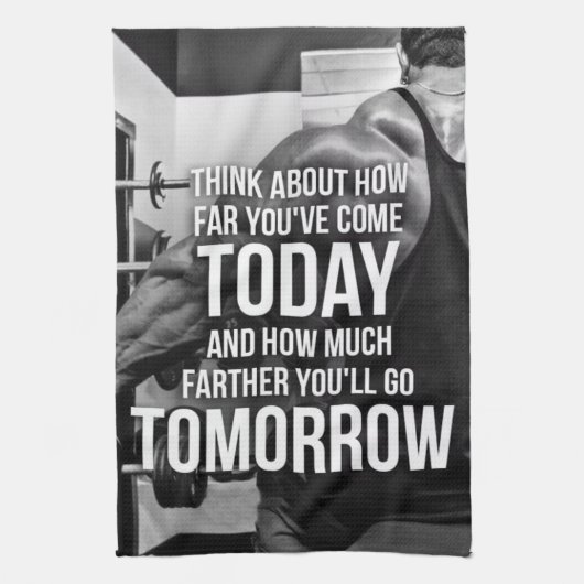 トレーニングの体育館のやる気を起こさせるな単語 キッチンタオル (縦)