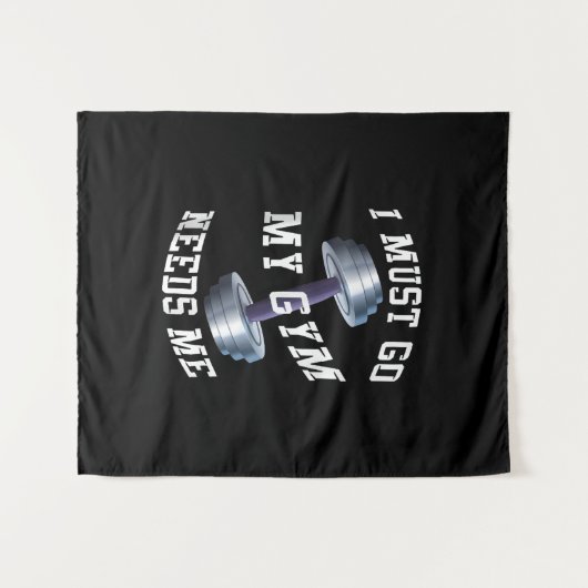 トレーニングの健康とネス – 私のジムは私が必要 タペストリー (正面(横))