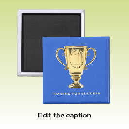 トレーニングの成功ゴールデントロフィーの青 マグネット