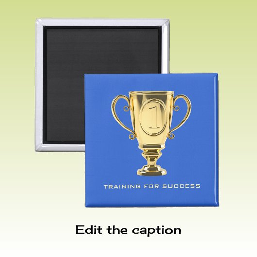 トレーニングの成功ゴールデントロフィーの青 マグネット