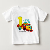 トレーニングの最初の誕生日のカスタム ベビーTシャツ (正面)