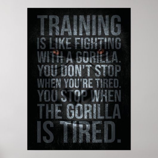 トレーニングはゴリラとの戦いのようなものだ – トレーニング ポスター (正面)