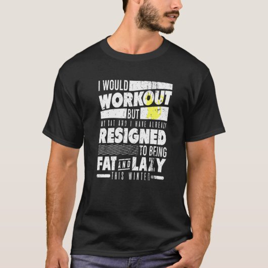 トレーニングは猫とプレゼント Tシャツ (正面)