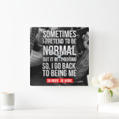 トレーニングやる気を起こさせる スクエア壁時計 (ホーム)