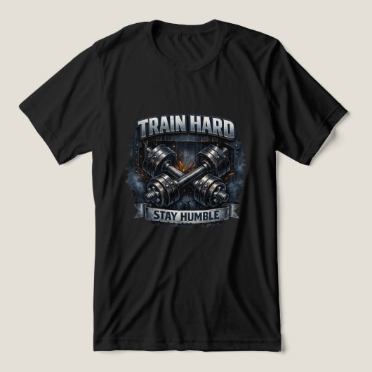 トレーニングを頑張れ 謙虚であれ トライブレンドTシャツ (デザイン正面)
