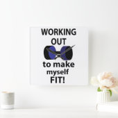 トレーニングウェイトの計算 スクエア壁時計 (ホーム)