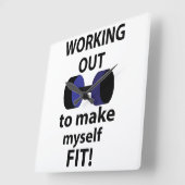 トレーニングウェイトの計算 スクエア壁時計 (傾斜)